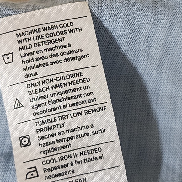 Vince Classic Slub Polo Shirt sz L cornflower blue - Picture 6 of 8